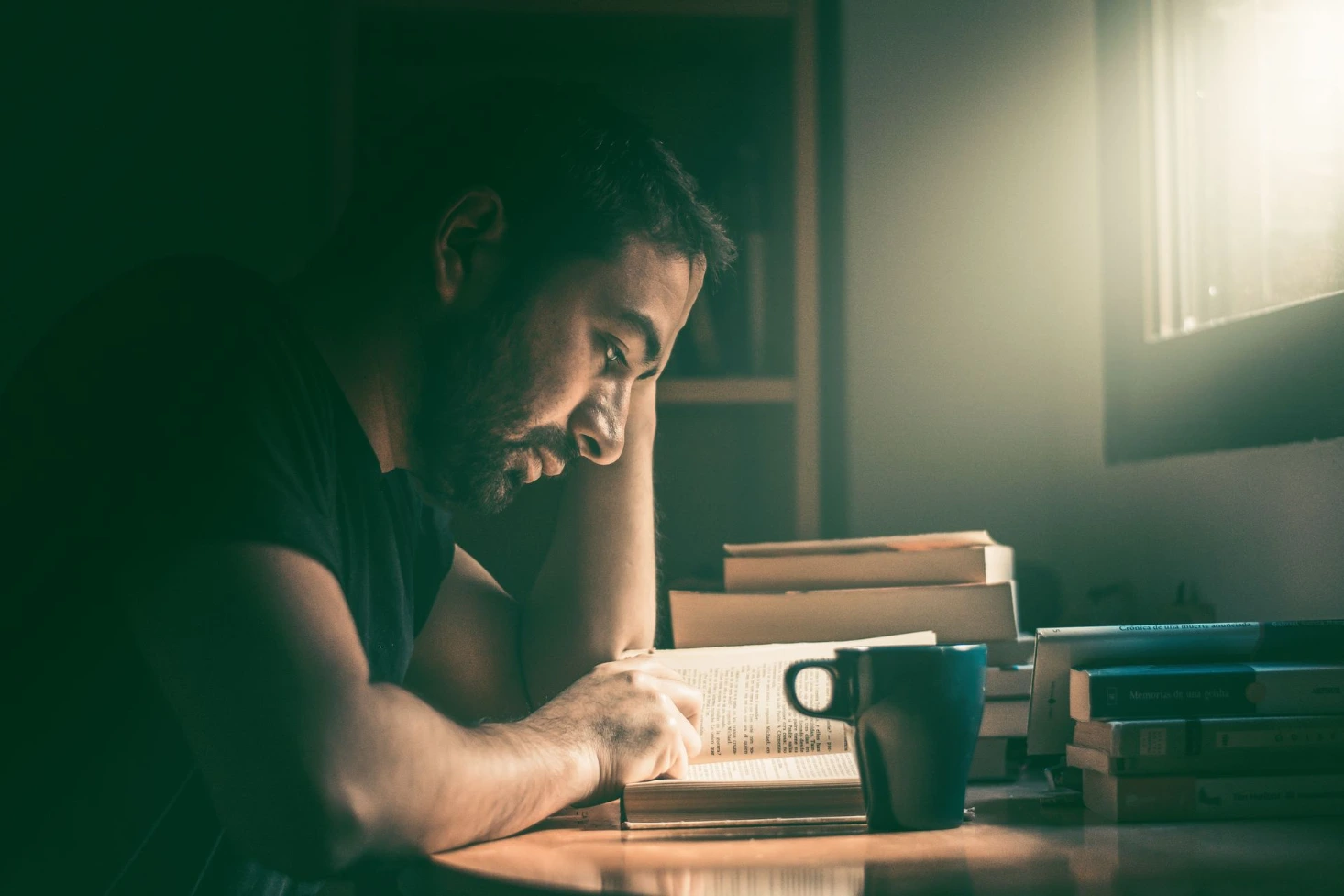 person reading book